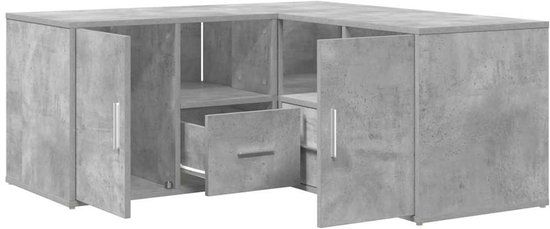 vidaXL Hoekkast 160x40x45 cm bewerkt hout betongrijs