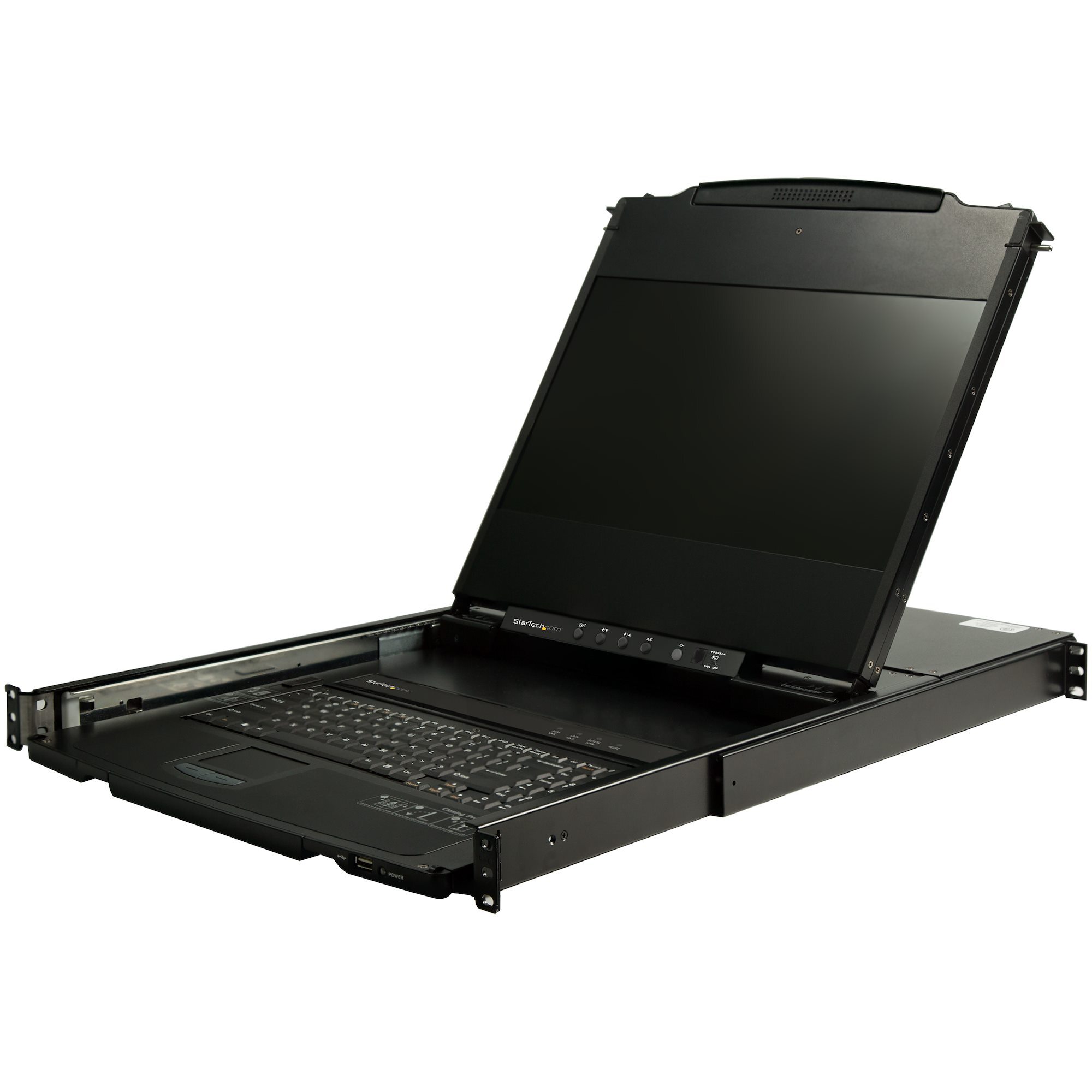 StarTech.com Dual Rail KVM Rack Console, HD 1080p, Single Port DVI/VGA KVM met 17" LCD Scherm voor Server Rack, Universele 1U LCD KVM Console met Kabels, USB Support, 50000 MTBF, QWERTY Keyboard