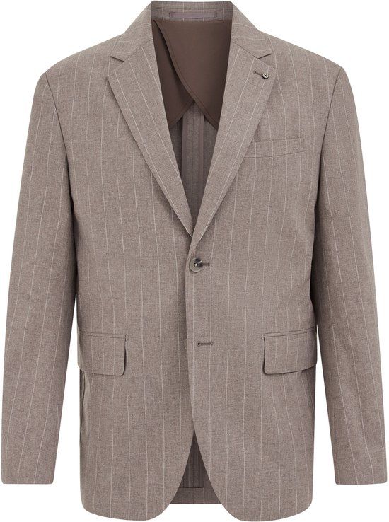 WE Fashion Heren regular fit blazer van linnenmix met krijtstreep