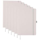 Merkloos Notitieboekje / opschrijfboekje Gertrud A5 - creme - 6x15 cm - 80 blanco pagina's - harde kaft