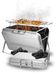 Barbecue à charbon d'acier inoxydable argenté Grill extérieur 33,5 x 20,5 cm pour 4 personnes