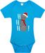 Bellatio Decorations Kerst baby rompertje - blauw - sneeuwpop kat- hohoho - Kerst cadeau 56