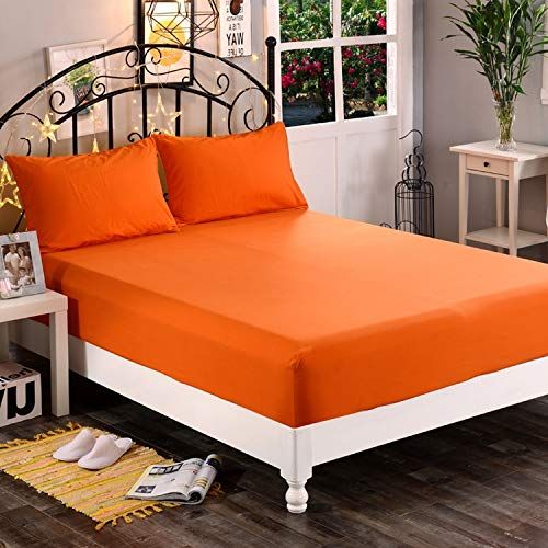 Elegant Comfort Oranje Smal Tweepersoons (Twijfelaar) Hoeslaken