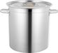 Grande marmite à induction - Marmite - 35 litres - Fabriqué en acier inoxydable 201 - Couvercle Ø 37,5 cm - Dimensions 47x36 cm - Forme cylindrique - Gris clair