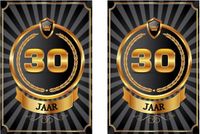 Bellatio Decorations Verjaardag Deurposter - 2 stuks - 30 Jaar - Goud - 59 x 42 cm