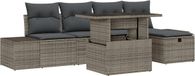 vidaXL Banc de jardin 6 pièces poly rotin gris