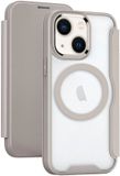 Selected by GSMpunt.nl Portemonnee Hoesje Geschikt voor Apple iPhone 15 | Compatibel met MagSafe | Wallet Book Case met Magneet | Beschermhoes met Pasjeshouder | Khaki
