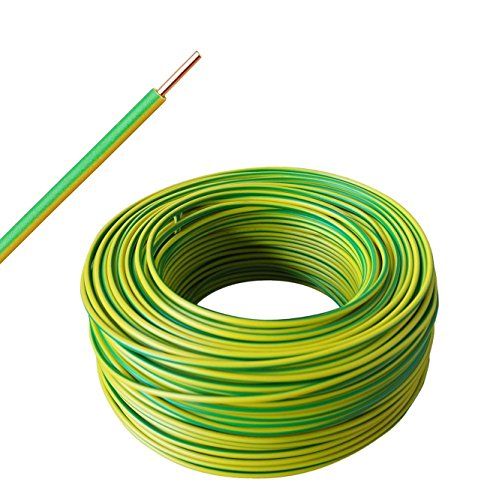 EBROM H07V-U 1x4 mm² - stijf enkeldradig, groen/geel, van 10 m tot 50 m naar keuze
