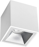 BES LED Opbouwspot GU10 - Pragmi Cliron Pro - Opbouw Vierkant - Mat Wit/Zilver - Aluminium - Verdiept - 90mm