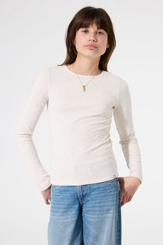 GARCIA Meisjes Effen T-shirt Wit Lange mouw