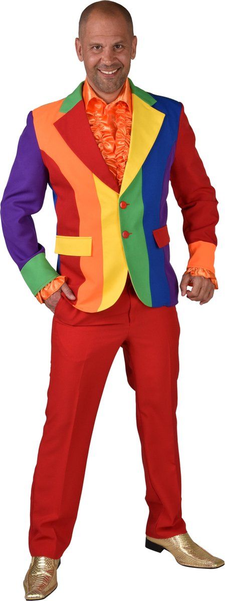 Magic Design Verkleedcolbert Regenboog Heren Polyester XXL