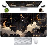 Zwart en goud hemelse bureaumat, XXL verlengde gamingmuismat
