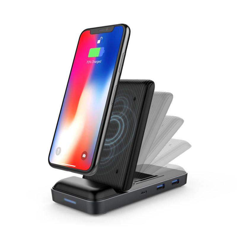 HYPER HyperDrive 7.5W Wireless Charger USB-C Hub - Black