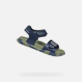 Geox Sandal Fusbetto Tieners - Marineblauw/Legergroen - Maat 26
