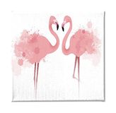 Homemania Afbeelding Flamingo-dieren voor woonkamer, slaapkamer, meerkleurig, 60 x 3 x 60 cm, HM20KNV60 x 60 – 287, polyester, hout