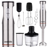 avenido 1800W Staafmixer Multifunctioneel 6-in-1 21 Snelheden TURBO Modus Shredder 860ml Titanium Blendermes Grijs Zilver Mixer Mixer Melkschuimer Kan Anti-slip Voeten Veiligheid Keuken Thuis Koken