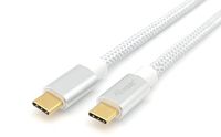 Equip USB-kabel 0,5 meter USB 3.2 Gen 2 USB C Zilver, Wit