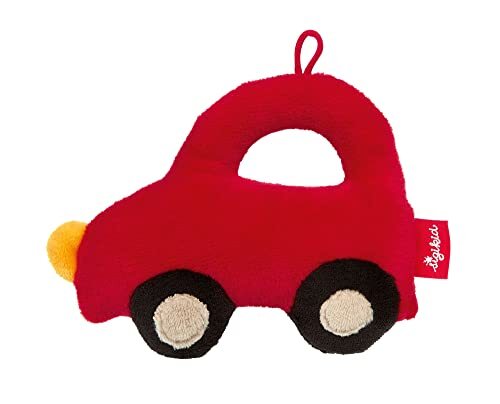 Sigikid RedStars baby speelgoed met rammelaar grijpen, ontdekken, spelen, voor baby's vanaf de geboorte, art.nr. 42874, rood, 13x10x4 cm