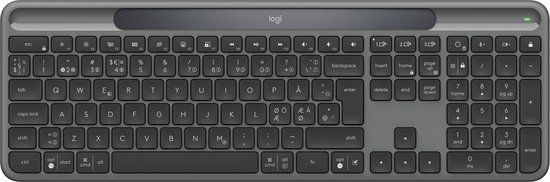 Logitech Signature Slim Solar+ K980 Toetsenbord Universeel RF-draadloos + Bluetooth QWERTY Deens, Fins, Noors, Zweeds Grafiet