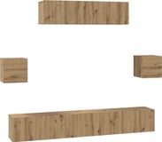 vidaXL Tv-meubelset 7-delig Artisan Eiken Bewerkt Hout