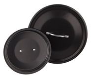 Pentole Agnelli Alblack deksel van aluminium, met brug van roestvrij staal, zwart 24 cm zwart