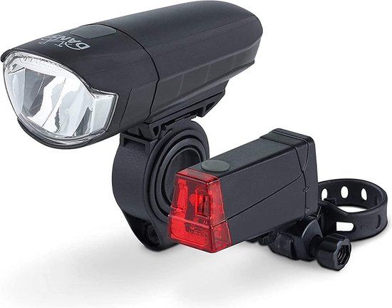 DANSI Fietsverlichtingsset StVZO I led-fietslicht I wiellicht helder voor + achter I fietsverlichting schakelbaar 15-100 lux I achterlicht & voorlicht I regenbestendig I fietslamp I fietslicht