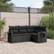 Maison Exclusive - Ensemble de meubles de jardin 4 pièces avec canapé et coussins, noir, en polyrotin