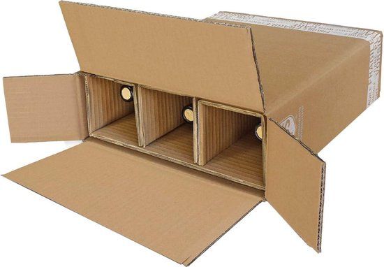 10 x Wine Shipping Box for 3 Bottles - Double Corrugated - Bottle Shipping Box