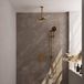 Brauer Gold Edition Thermostatische Regendoucheset Inbouw - Hoofddouche 20 cm - 3 Weg - Handdouche Rond 3 Standen - Doucheslang - Geintegreerde Glijstang - Geborsteld Goud