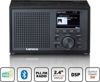 LENCO DAR-017BK - Compacte en stijlvolle DAB+/FM radio met Bluetooth® en houten behuizing - Zwart