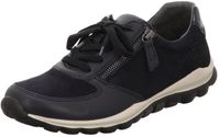 Gabor Rollingsoft 76.968.66 BLAUW/COMBI Lage sneakers Dames Leer Suède Rubber Veters Ritssluiting Uitneembare zool Normaal 42