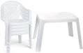 Plasticforte Ensemble de chaises et table de jardin pour enfants - plastique - blanc - avec 4x chaises - extérieur/intérieur
