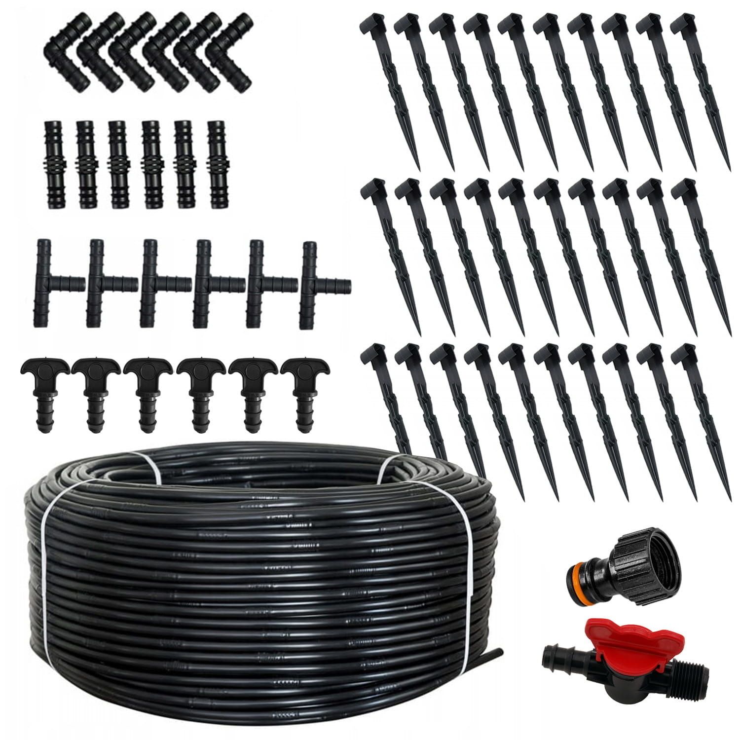 Viking Choice Druppelslang - 50 meter - compleet irrigatiesysteem - zwart