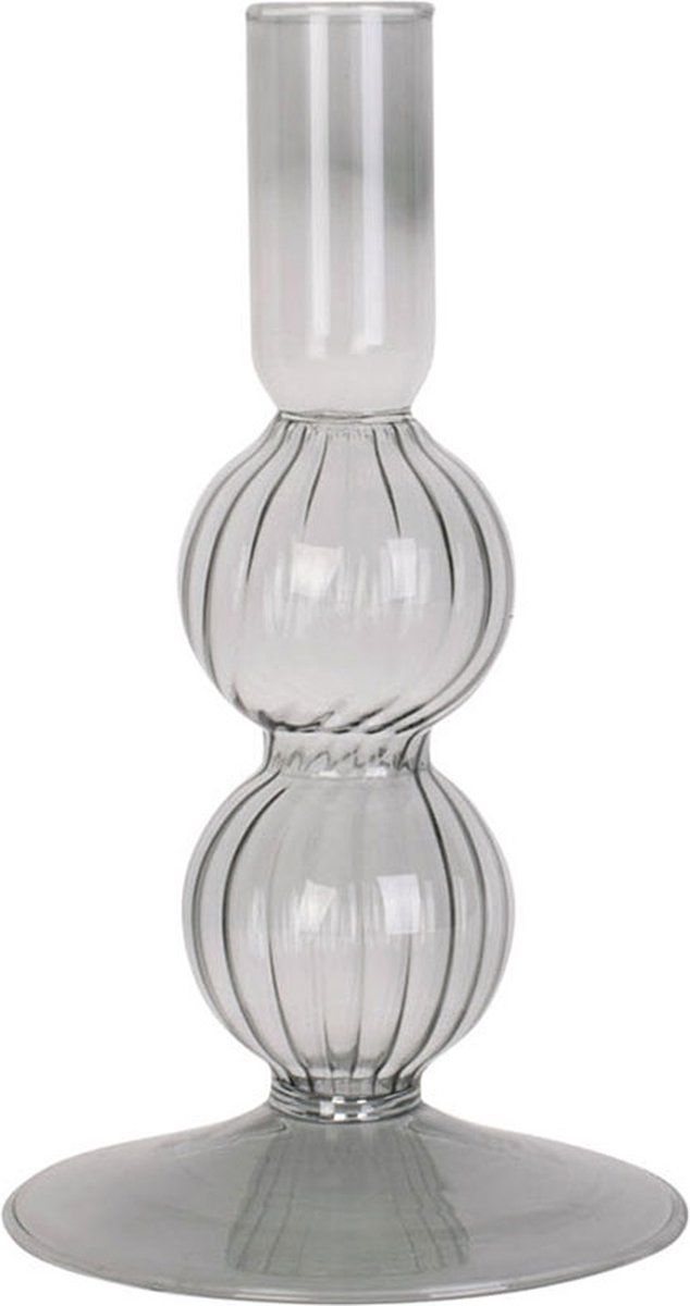 Present Time Swirl Kandelaar - Zwart - Glas - 2022 Model - 8714302704413