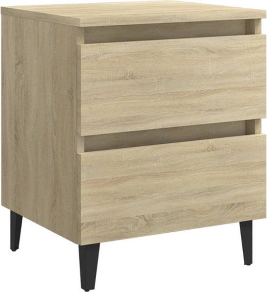 vidaXL Nachtkastje 40x35x50 cm Bewerkt Hout Sonoma Eikenkleurig