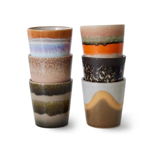 HKLIVING 70s Coffee Cup Set of 6 - 180ml - Assorted Colors