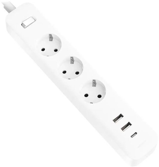 Xiaomi 20W Power Strip 2C1A | Stekkerdoos met USB | 2x USB-C en 1x USB-A | 20W snelladen | Meerdere stopcontacten | Overspanningsbeveiliging | Compact