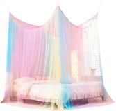 Shenzhen Haorui Industrial Technology Co., Ltd. Moustiquaire - Rectangulaire - Avec 2 Portes - XXL - Pour Lits Doubles & Lits Simples - Voyage, Extérieur & Terrasse - Coloré - 220x200x200cm