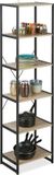 Merkloos Boekenkast - Industrieel - 6 Planken - 180 x 50 x 35 cm - Zwart/Lichtbruin