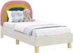 vidaXL Peuterbedframe met hoofdbord Crèmekleurig 70 x 140 cm Fluweel