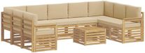 vidaXL Buiten bankenset 10 st Wit en Beige Polyester