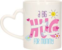 Bellatio Decorations Mok voor mama - hartjes oor - 300 ml