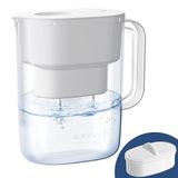 Waterdrop PT-07W Lucid Waterfilterkan, 3,5L, NSF-gecertificeerd, 3 Maanden | 3X Langere Filterlevensduur, Verbetert Koffie- en Theesmaak, Vermindert PFOA/PFOS, Chloor en Meer, BPA-vrij, Wit
