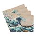 Salvam Tafelkleed Hokusai – Set van 4 afzonderlijke tafelkleden, decoratief, stijf, hittebestendig, krasbestendig