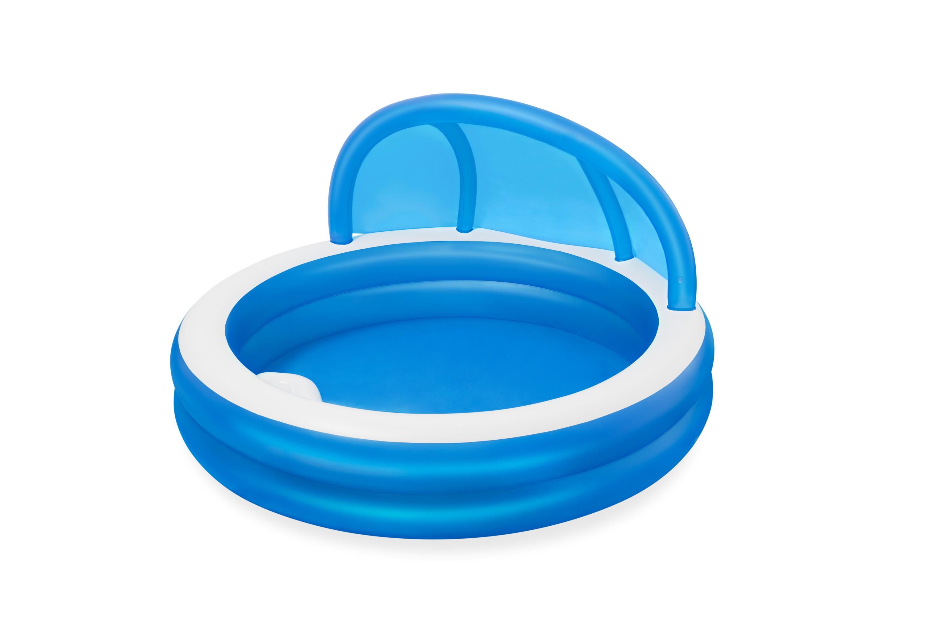 Bestway Summer Days Family Pool - 2.41m Round Inflatable Pool with Sunshade