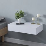 [en.casa] Wandplank Kärsämäki met lade 60x35x12 cm wit