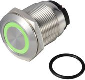 Tru Components TC-13224196 ONPOW6319F-10E/Q/G/12V/S Druktoets 36 V DC/AC 2 A 1x uit/(aan) Moment Groen IP65