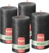 Bolsius - Rustieke kaars Shimmer - 4 Stuks - Metallic Antraciet - 13cm - 60 branduren