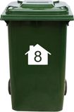 MC Living Kliko Sticker / Vuilnisbak Sticker - Nummer 8 - 22 x 17,5 - Wit