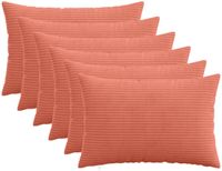 vidaXL Kussensloop 6 stuks HEERLEN Rood Oranje 50 x 75 cm corduroy